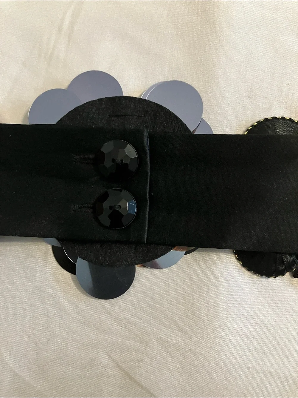 Nanette Lepore Black Floral Appliqué Waist Belt